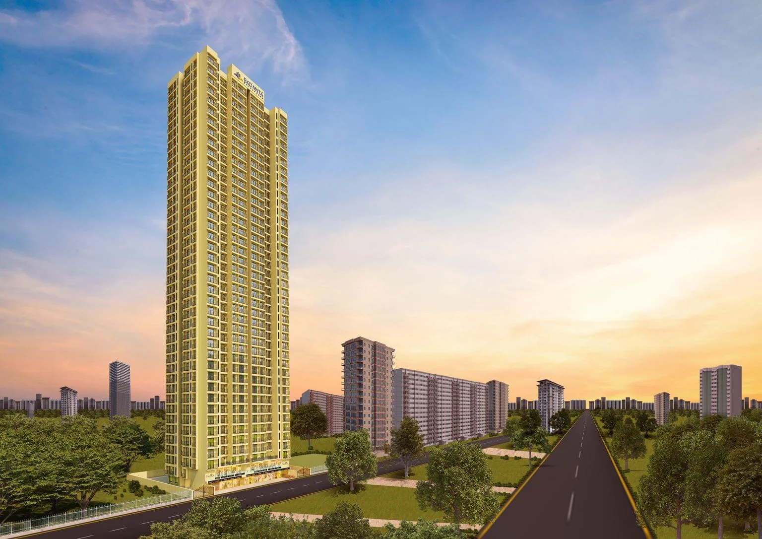 Residential building offering 1 BHK flats in Thane with excellent connectivity