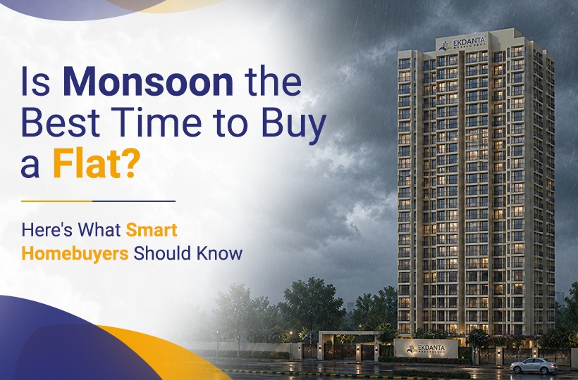 Premium residential building in Thane West during the monsoon season